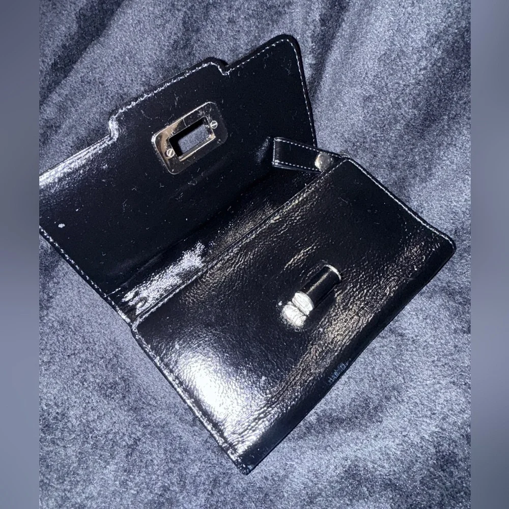 Elliott Lucca Black Cow Leather Clutch with Sliver Detail